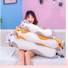 50-130cm Plush Animal Cat Cute Creative Soft Toys Office Lunch Break Sleeping Pillow Cushion Stuffed Doll for Girls Kids Gifts