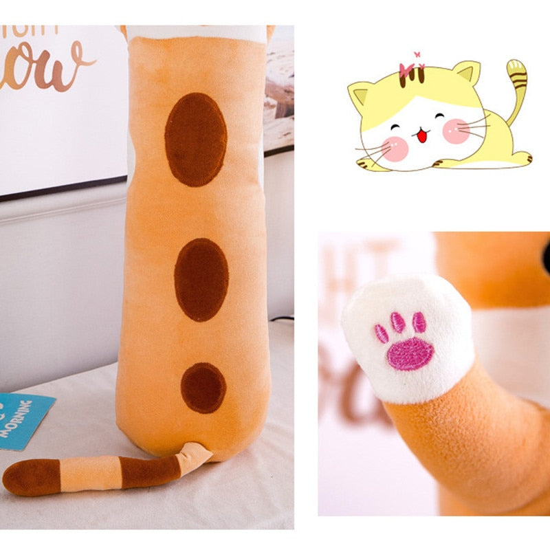 50-130cm Plush Animal Cat Cute Creative Soft Toys Office Lunch Break Sleeping Pillow Cushion Stuffed Doll for Girls Kids Gifts