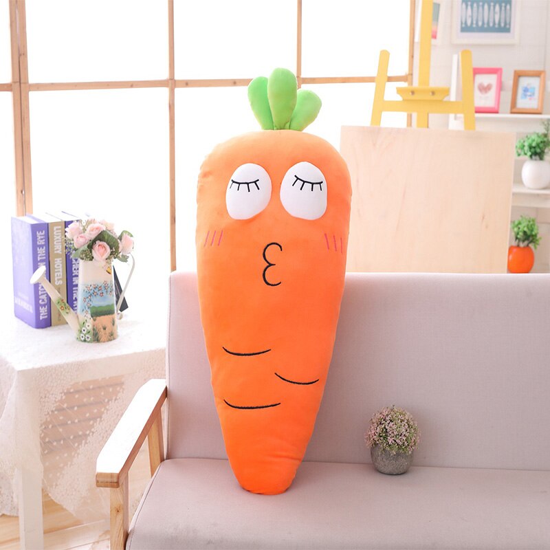 Muñeco de peluche de zanahoria de 50/70/100/120 cm, relleno de frutas y verduras kawaii, juguetes para niños, regalos de cumpleaños, decoración del hogar. 
