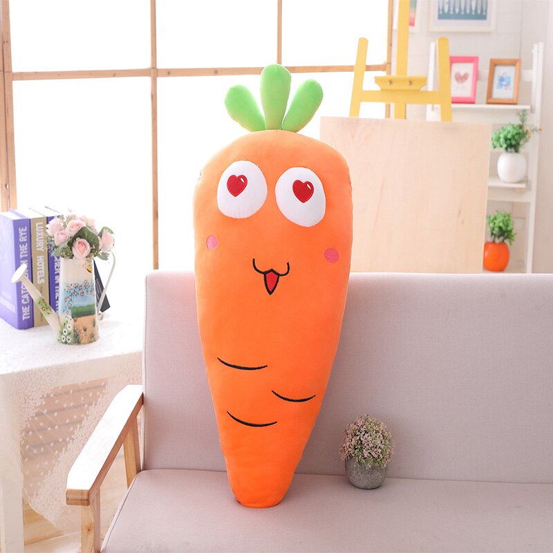 Muñeco de peluche de zanahoria de 50/70/100/120 cm, relleno de frutas y verduras kawaii, juguetes para niños, regalos de cumpleaños, decoración del hogar. 
