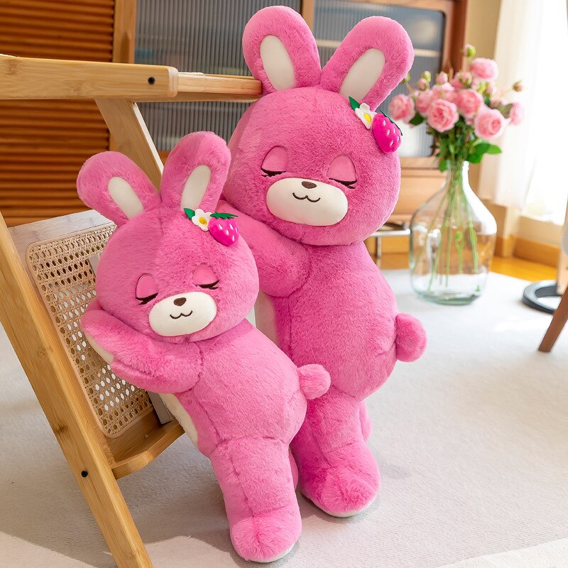 50/70/90Cm Cute / Soft / Rabbit Plush Toy / Rose Red Strawberry Bear Rabbit Pillow /doll/children's Birthday Gift/christmas Gift