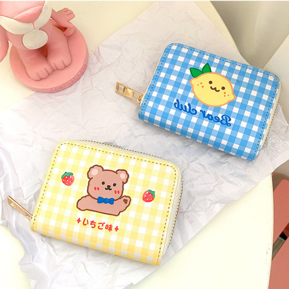 Cute Club Check Coin Purse