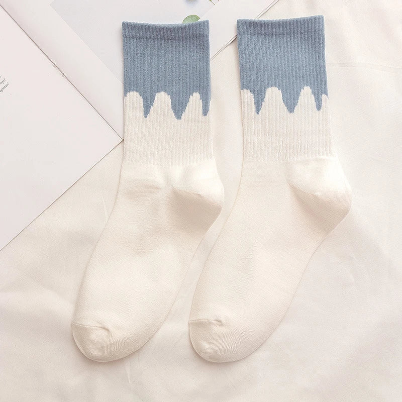 Blue Cotton Socks