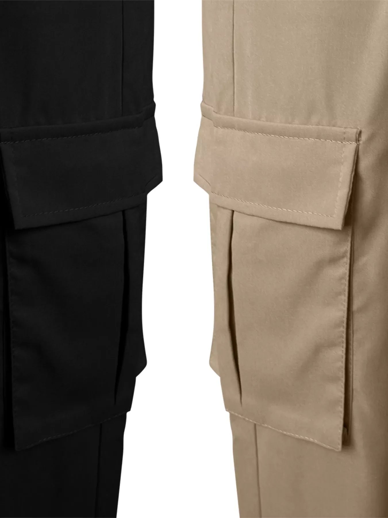 2 Piece Elastic Waist Cargo Pants