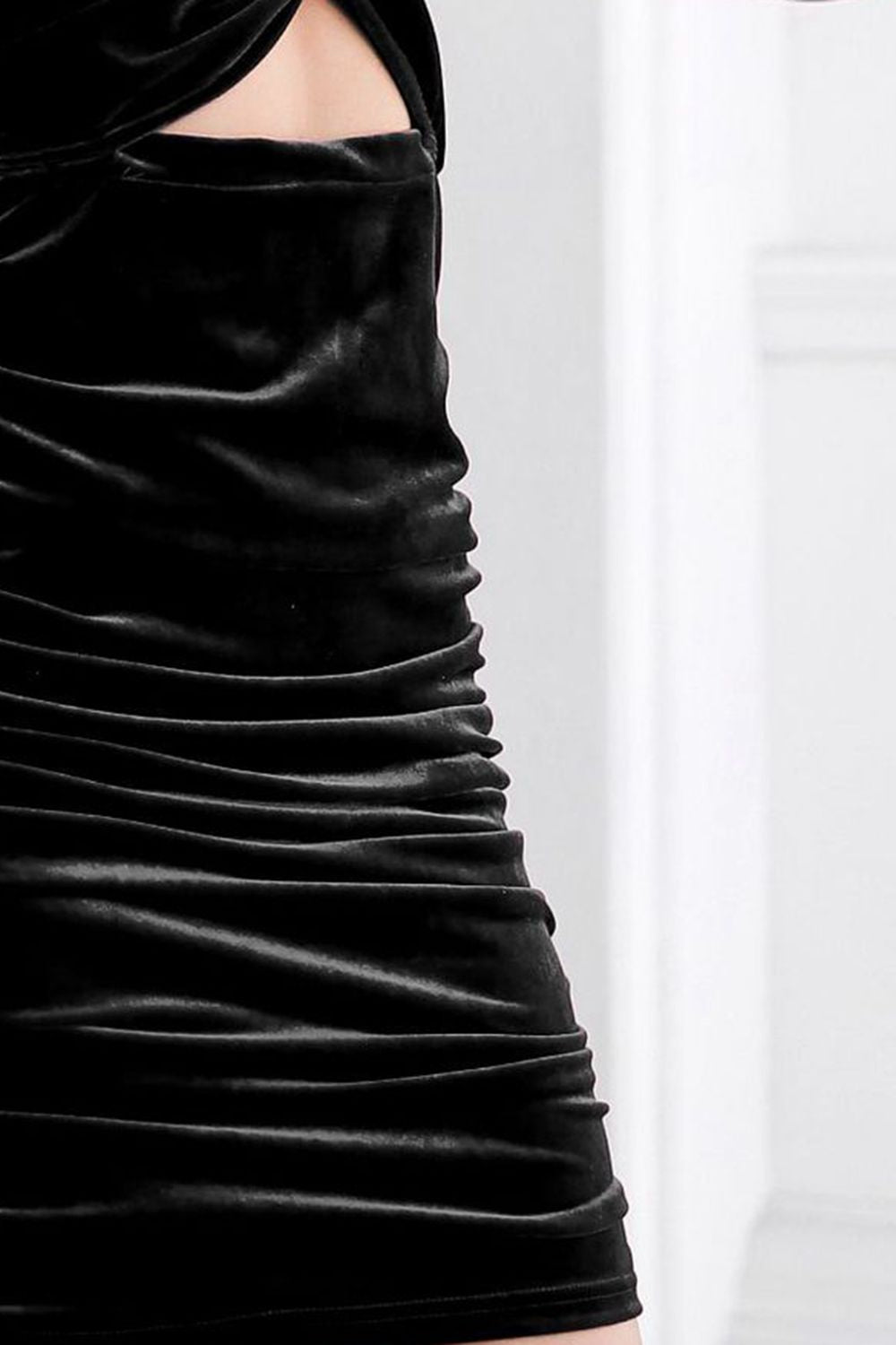 Twist Front Long Sleeve Mini Dress