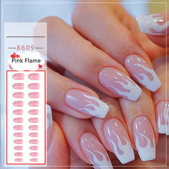 Pink Flame Wearable Nails Finished Manicure