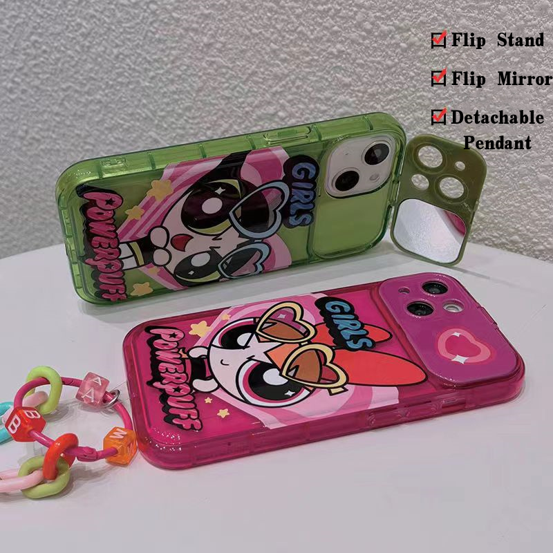 Kawaii Girl Flip Mirror Stand Phone Case