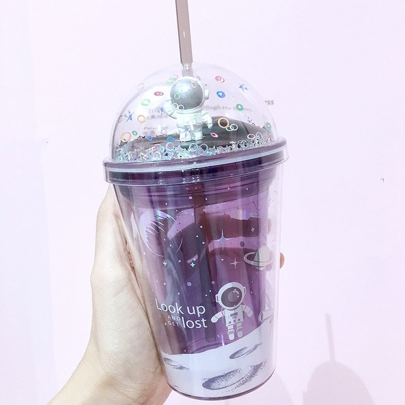 Kawaii Space Astronaut Sequin Bottle