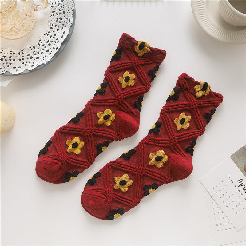 Retro Art Flowers Socks