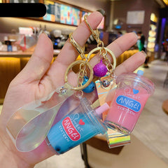 Milk Tea Cup Quicksand Keychain