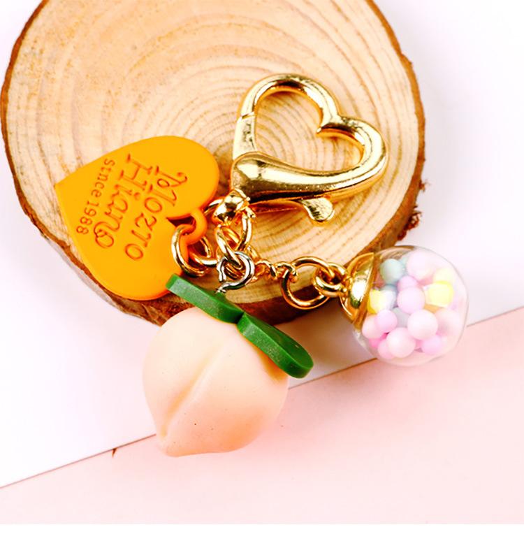 Kawaii Peach Keychain