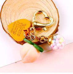 Kawaii Peach Keychain