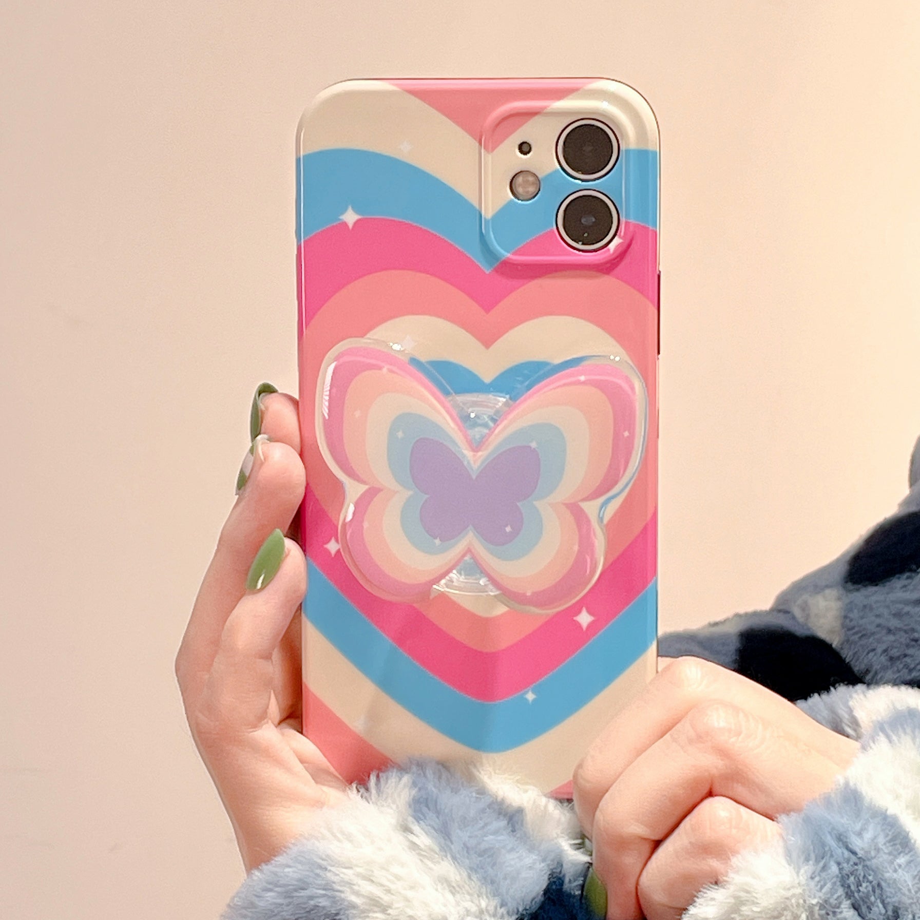 Butterfly Heart Contrast Color Phone Case