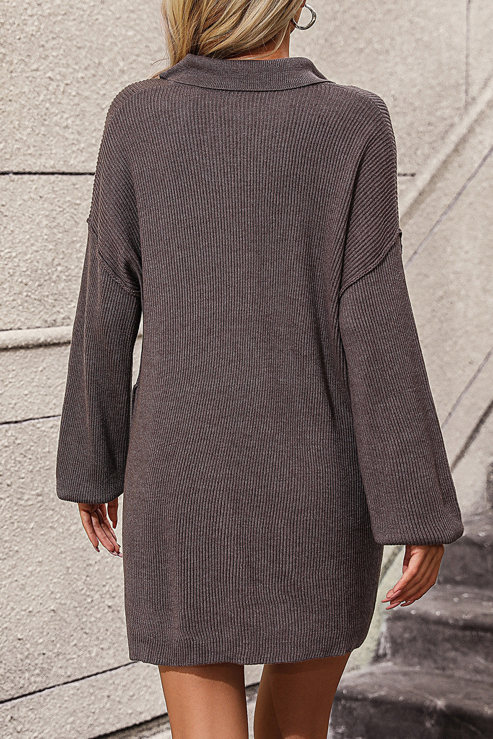Long Sleeve Sweater Dress with Pockets