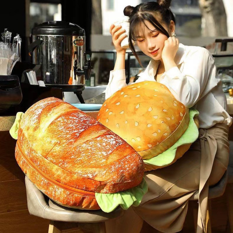 Kawaii Simulation Hamburger Bread Cushion Pillow