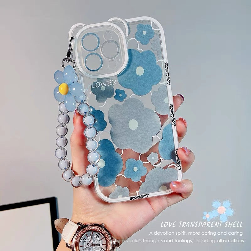 Blue Frangipani Chain Phone Case