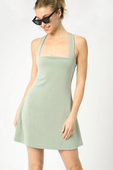 Crisscross Square Neck Active Dress