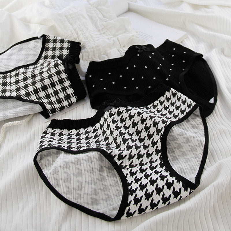 Black and White Plaid Panties