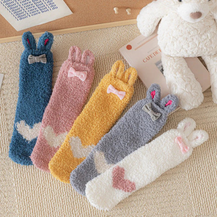 Bunny Ears Heart Floor Socks