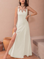 Swiss Dot Sleeveless Maxi Dress