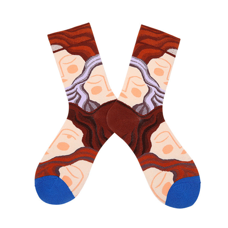 Abstract Art Style Oil Painting Socks