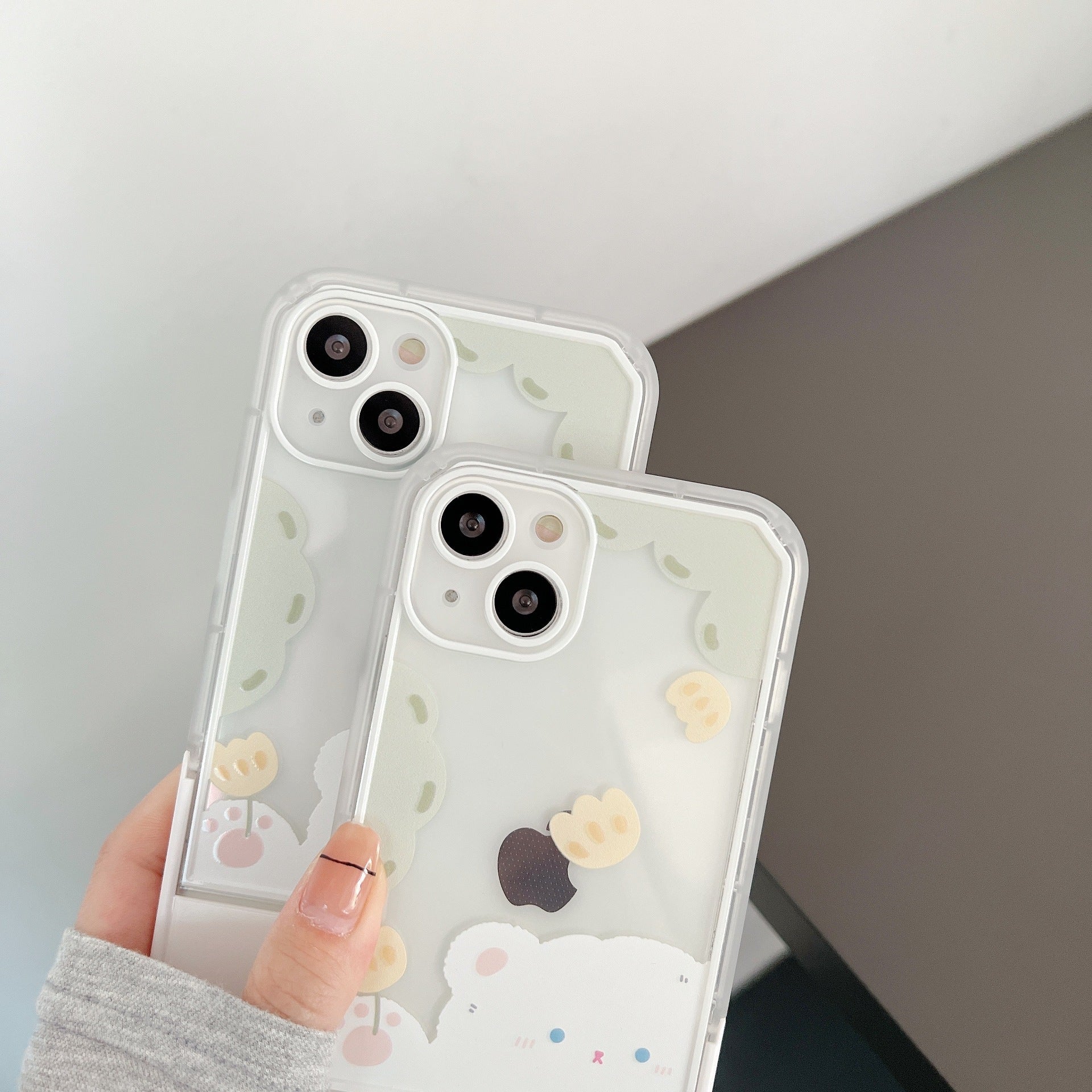 Flower Nice Bear Hidden Stand Phone Case