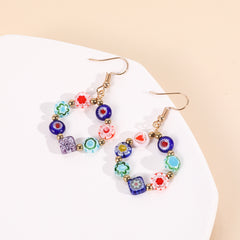 Lovely Colored Small Flower Earrings