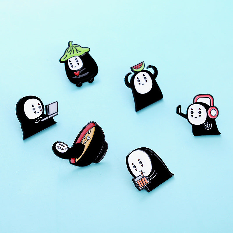 Kawaii Anime Cartoon No Face Man Alloy Pin