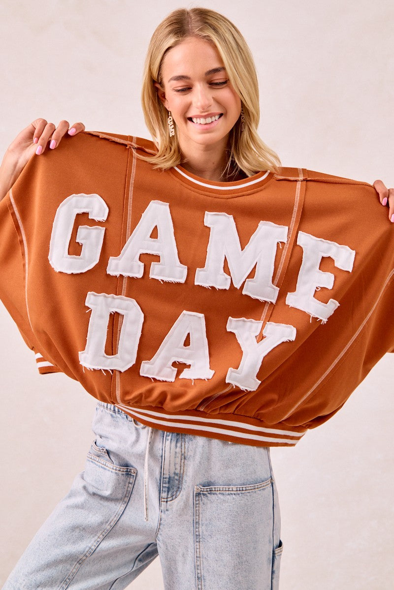 Gameday Patchwork Stitch Detail Top