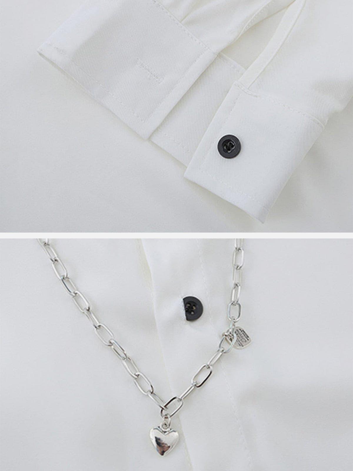 Dark Love Chain Decoration Oversized Shirt