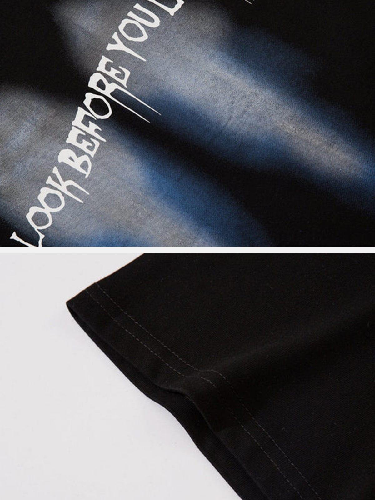 Abstract Print Letters Graphic Tee