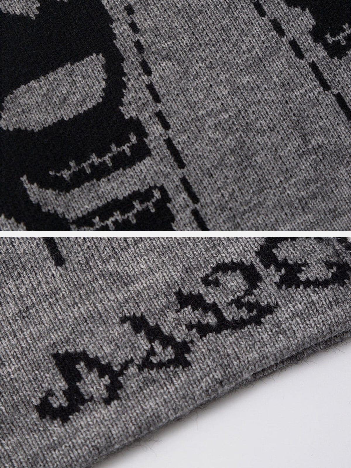 Dark Demon Head Print Wool Cap