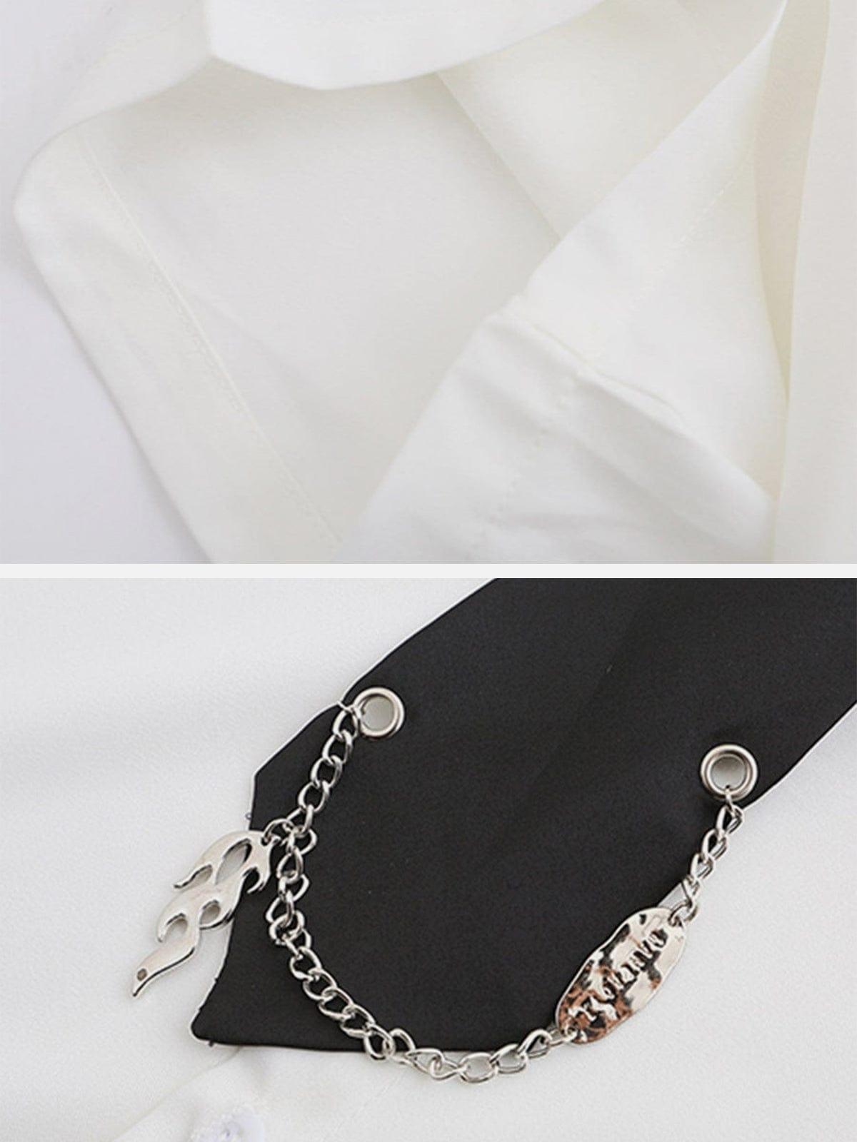 Falme Chain Tie Short Sleeve Shirt