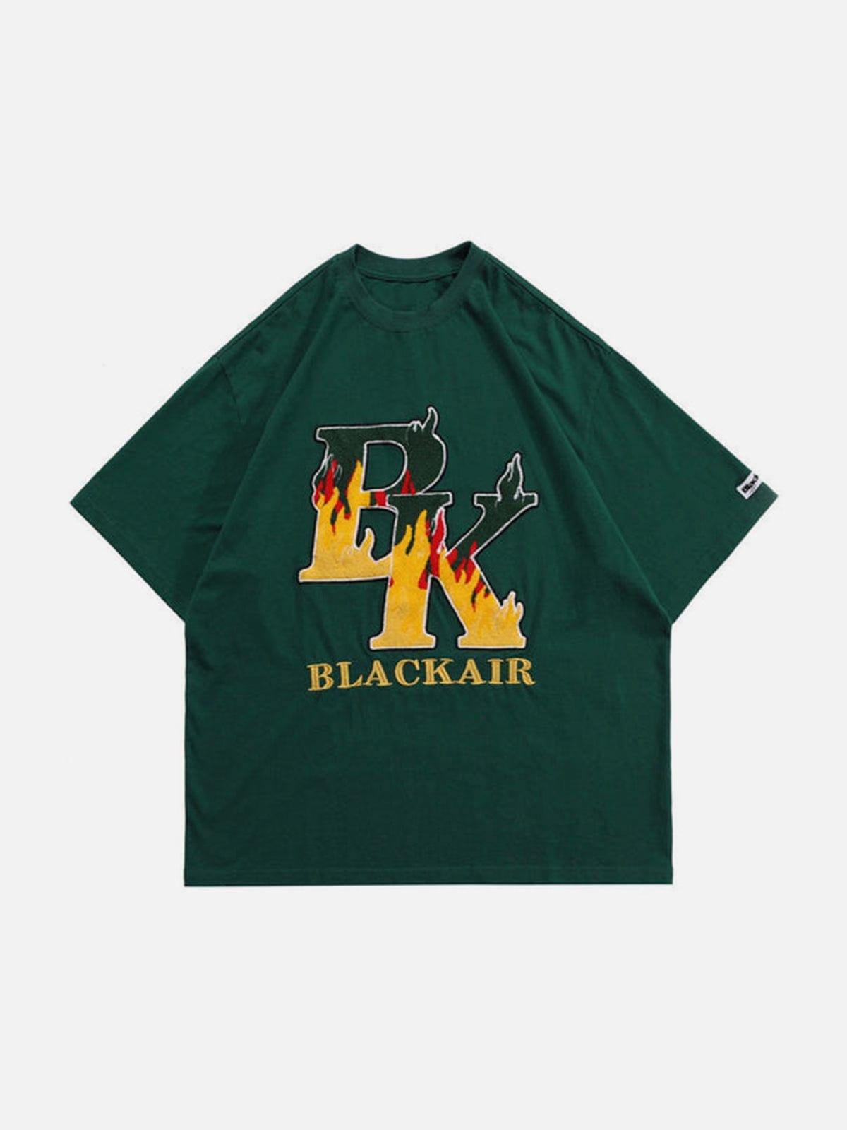 Flame Letters Embroidery Tee