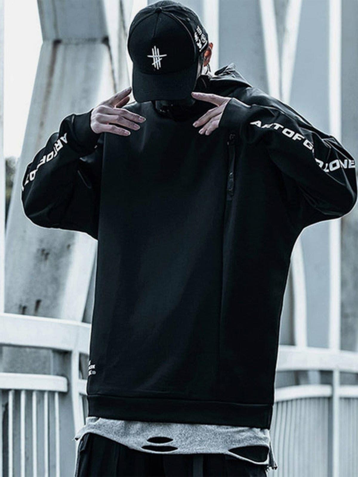 Function Side Zipper Turtleneck Hoodies