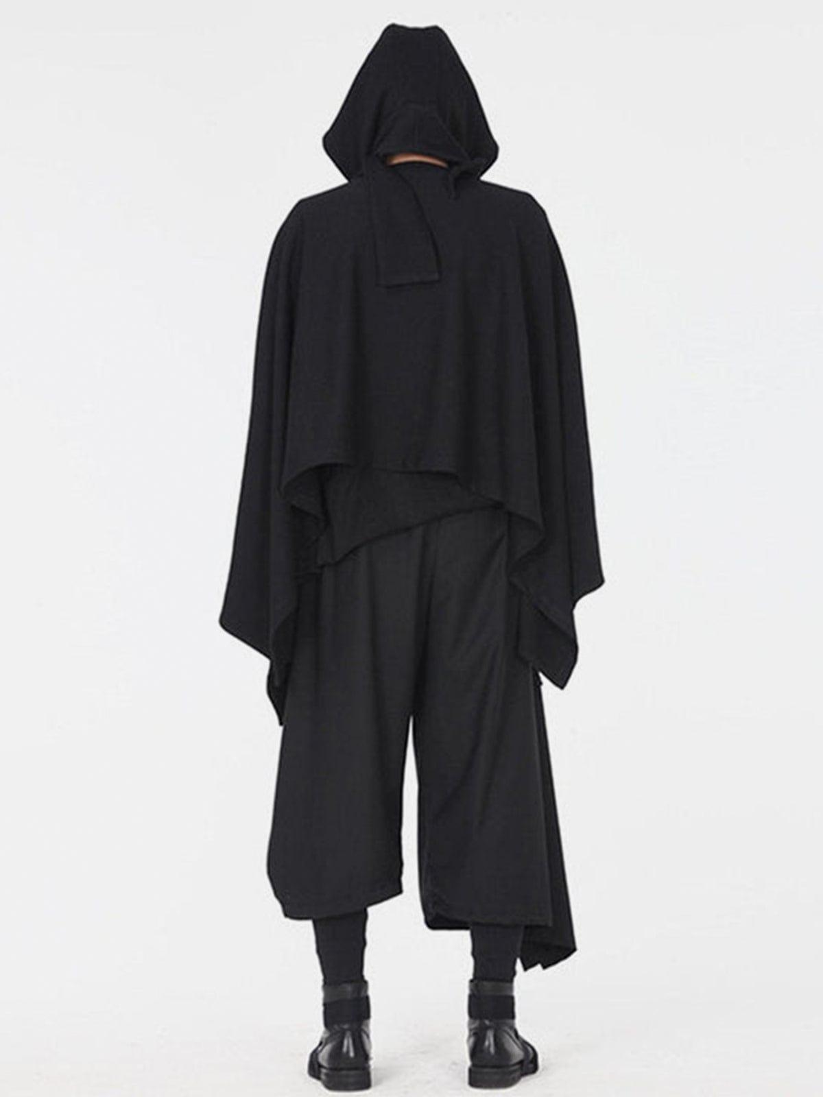 Dark Style Detachable Hat Cloak Hoodie