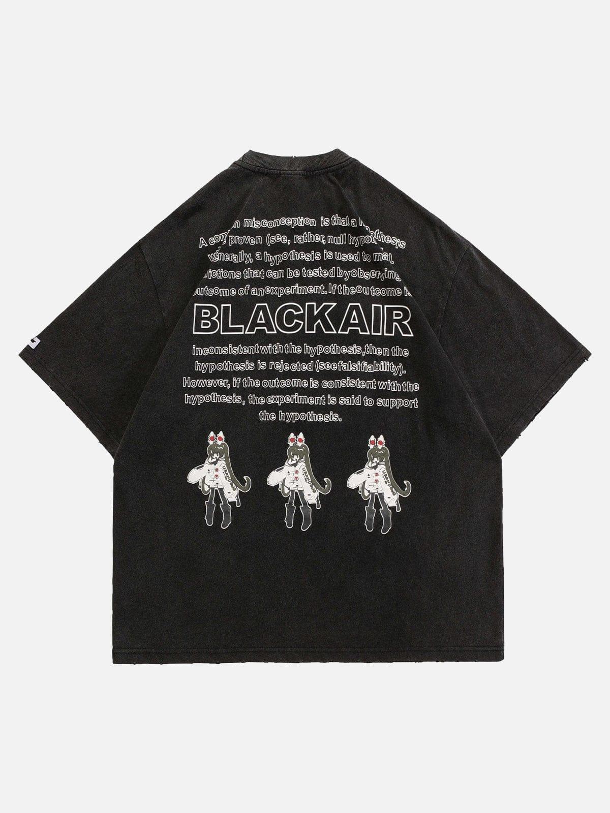 Japanese Cartoon Girl Washed Graphic Tee