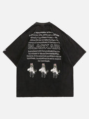 Japanese Cartoon Girl Washed Graphic Tee