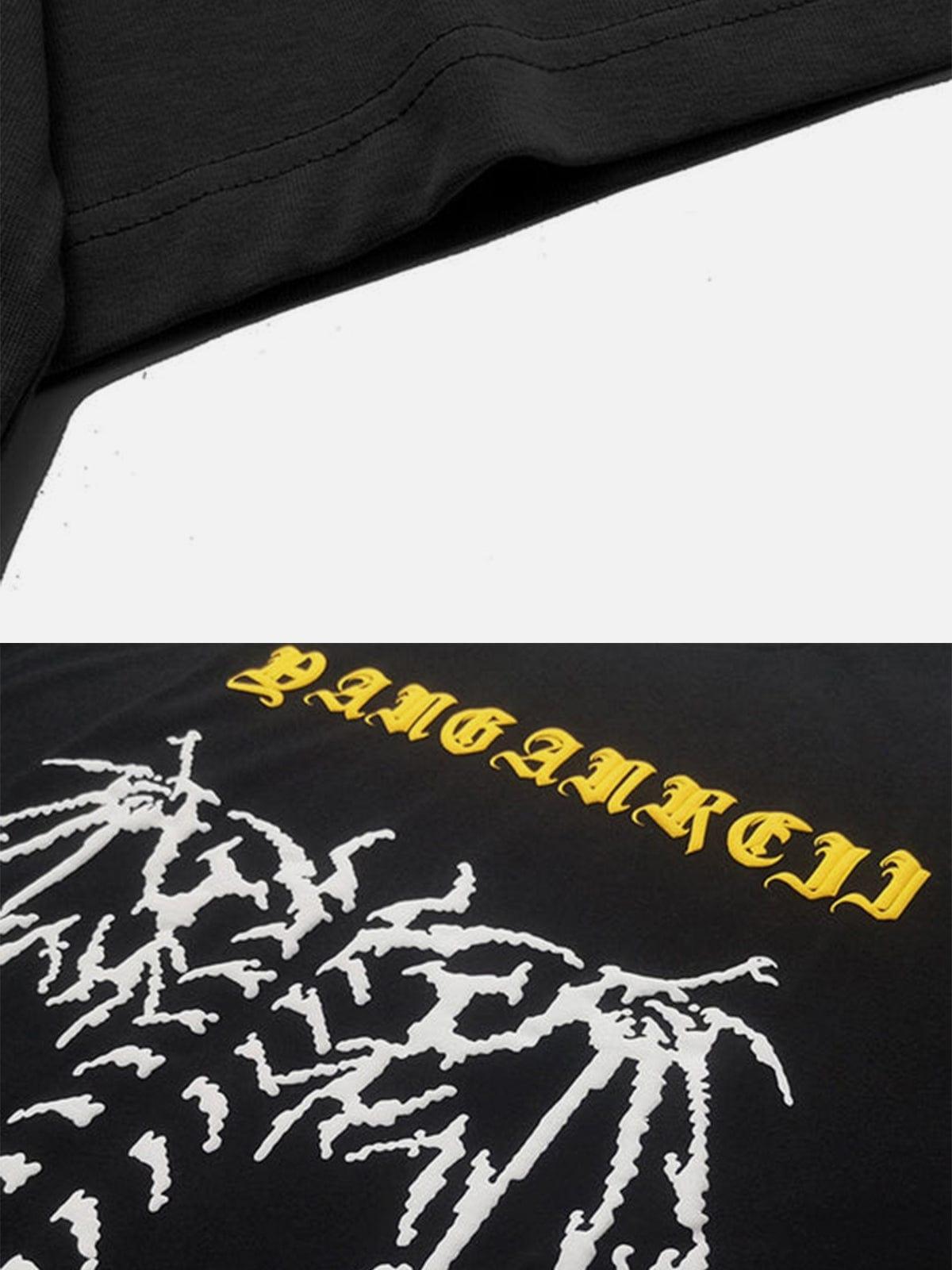 Deformation Graphic Solid Color Tee