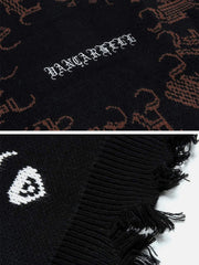 Fantasy Demon Print Oversized Sweater