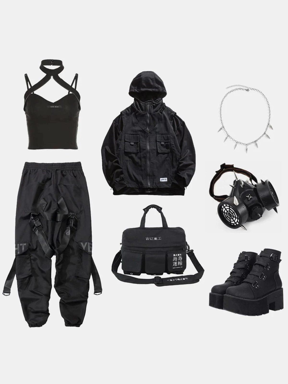 Zipper Neck Strap Vest