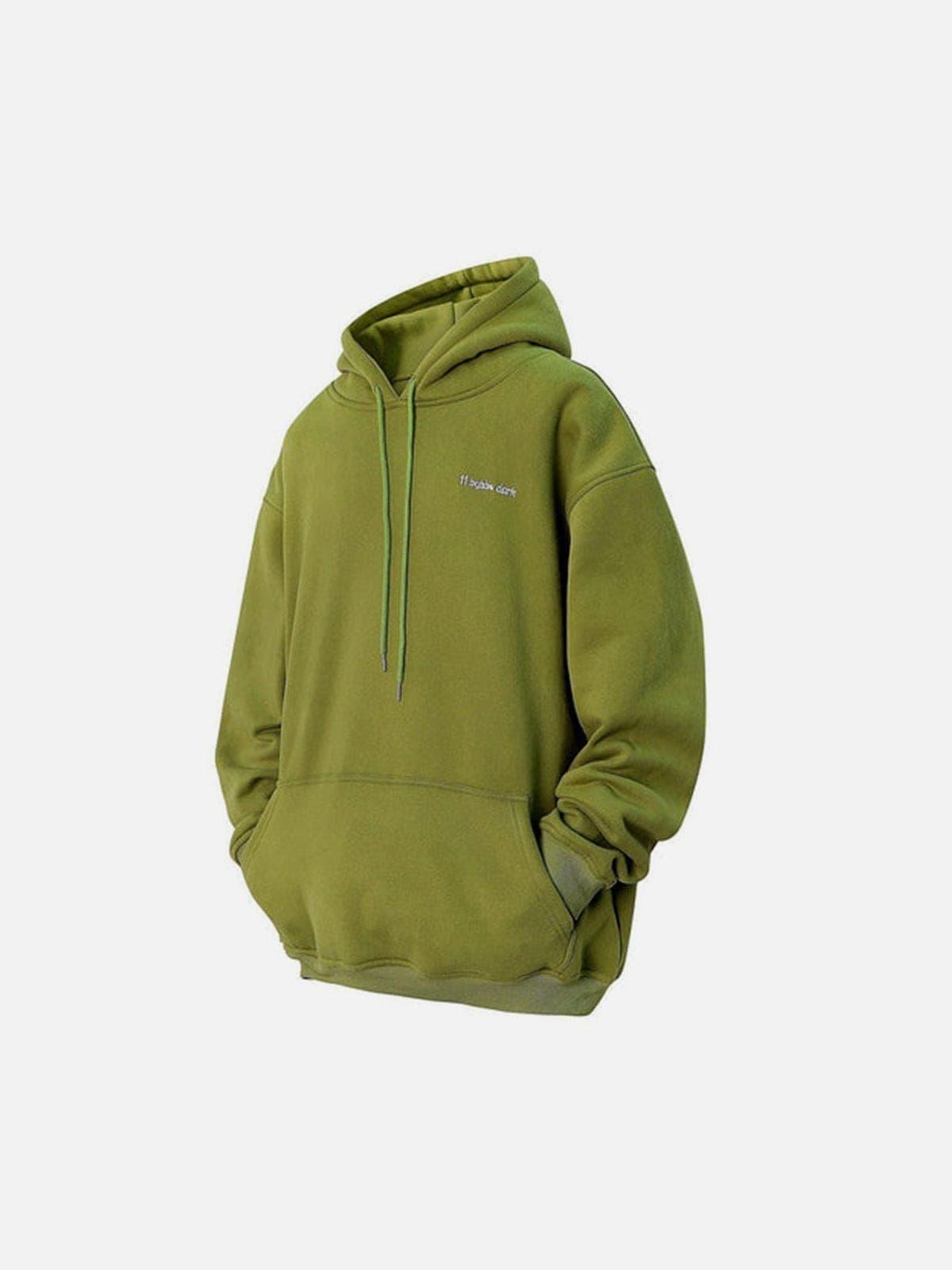 Solid Color Embroidery Oversized Hoodie
