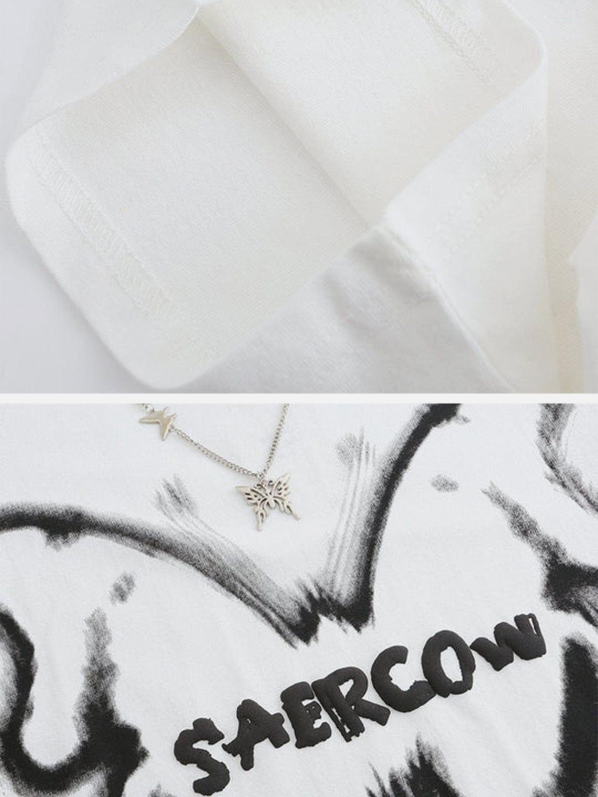 Graffiti Butterfly Star Necklace Tee