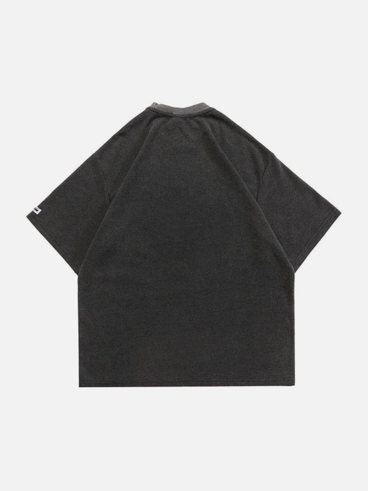Waffle Pattern Letters Graphic Tee