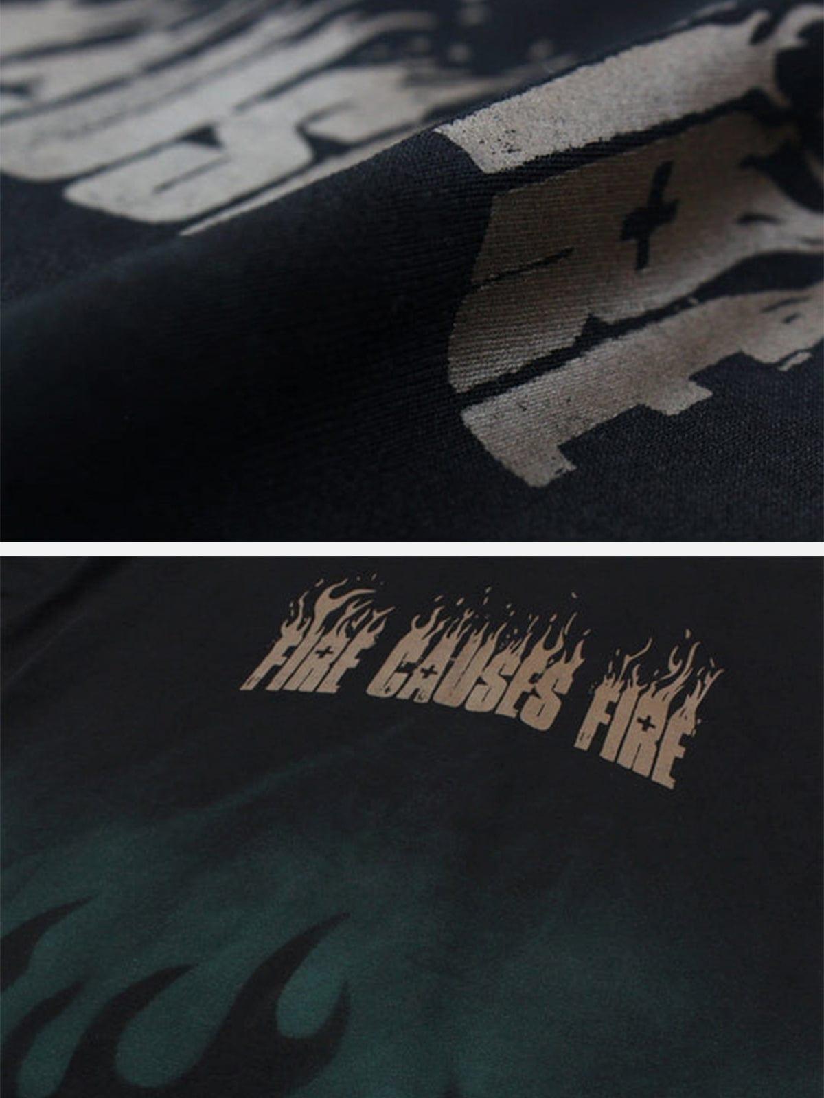 Gradient Flame Print Hoodie