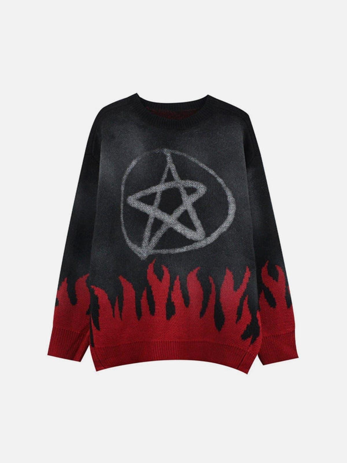 Flame Magic Circle Knitted Sweater