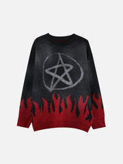 Flame Magic Circle Knitted Sweater