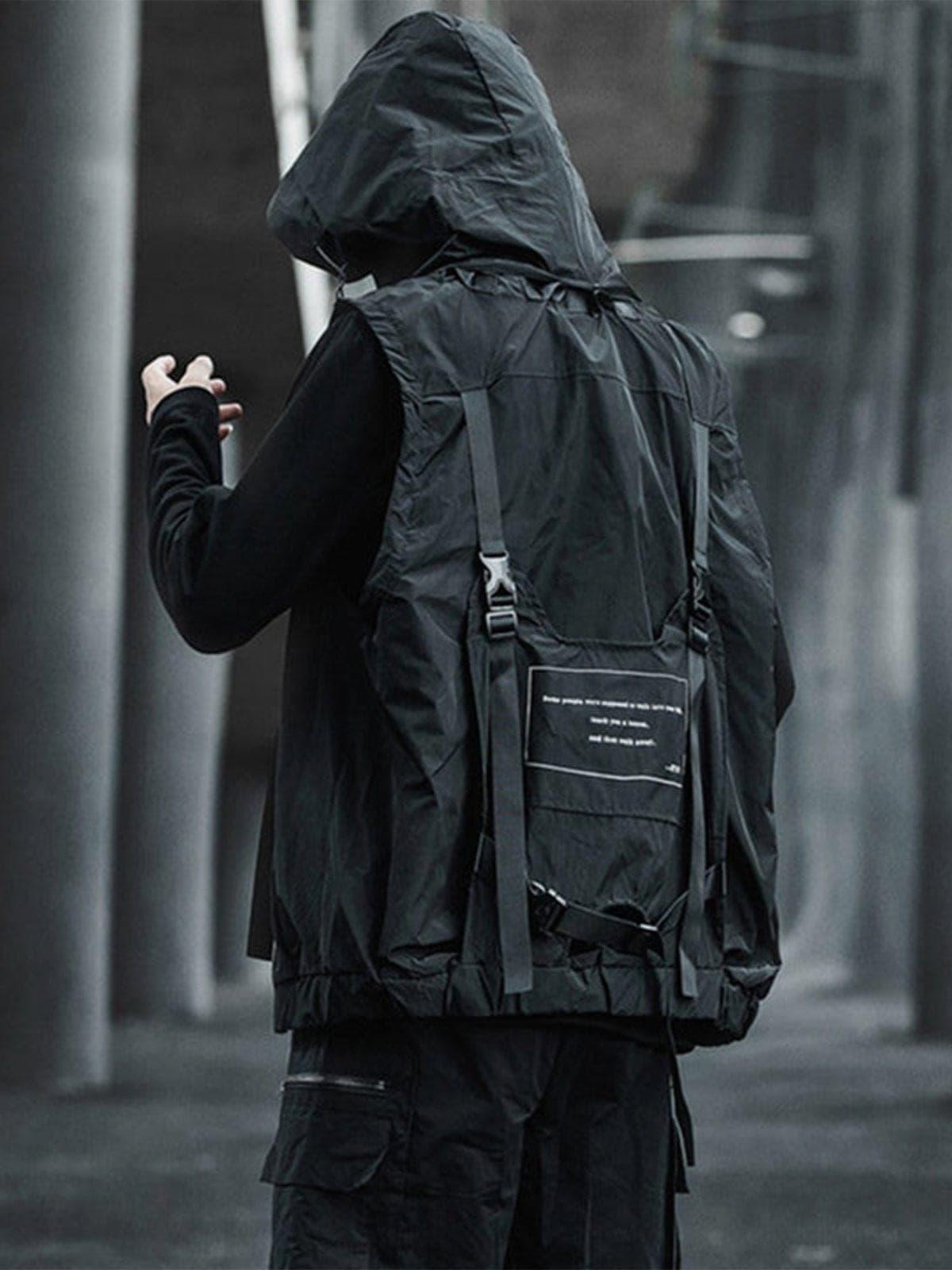 Dark Combat Multi Pockets Hooded Vest