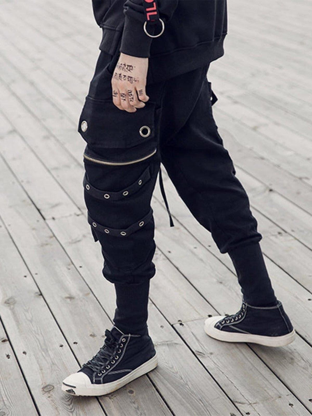 Zipper Multi Pockets Harem Pants