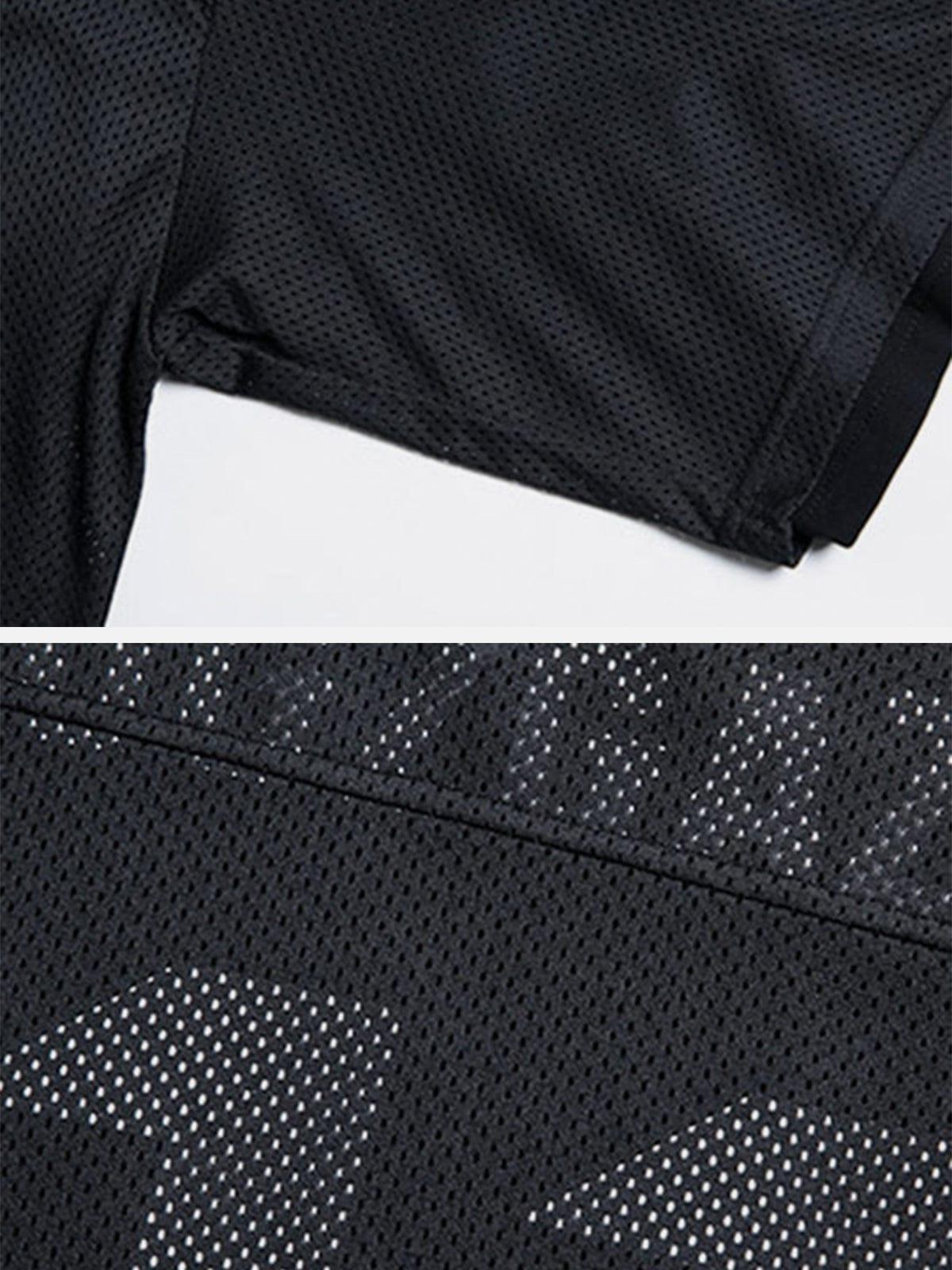 Fake Two Net Patchwork Tee